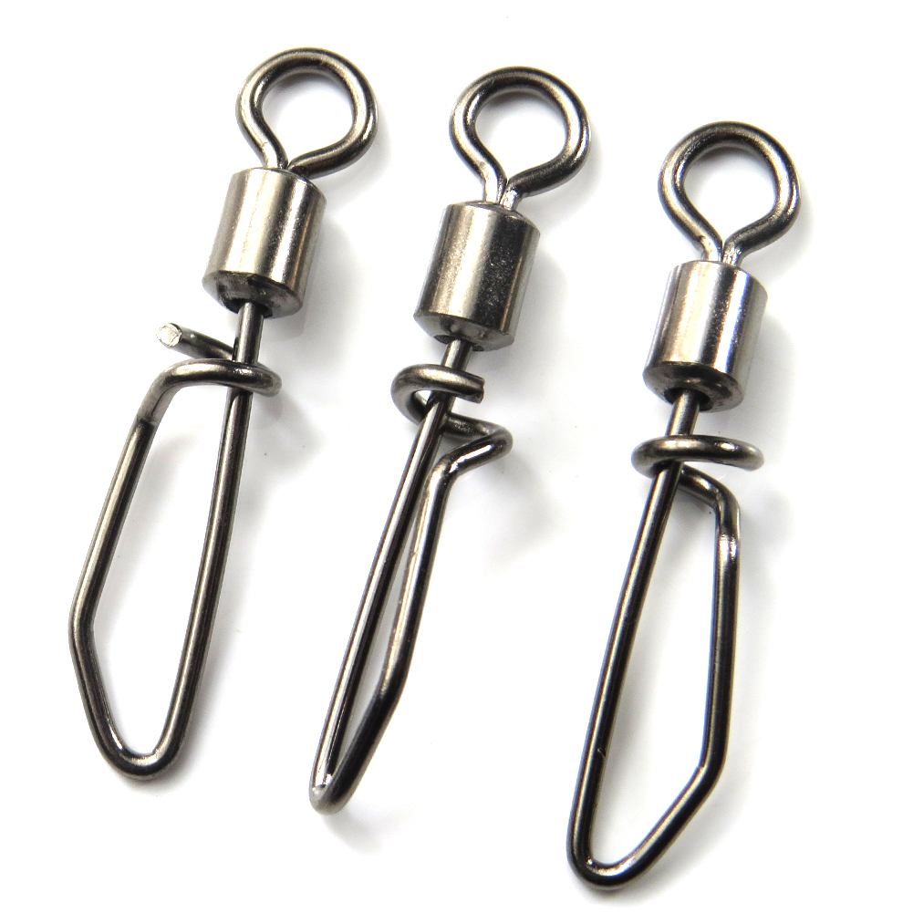 F2017 200pcs/lot Barrel Swivels Rolling Swivels With T-shape Snap Fish Fishing Tackle Fishing Swivel Fishing Accessory Pesca-image-398268489