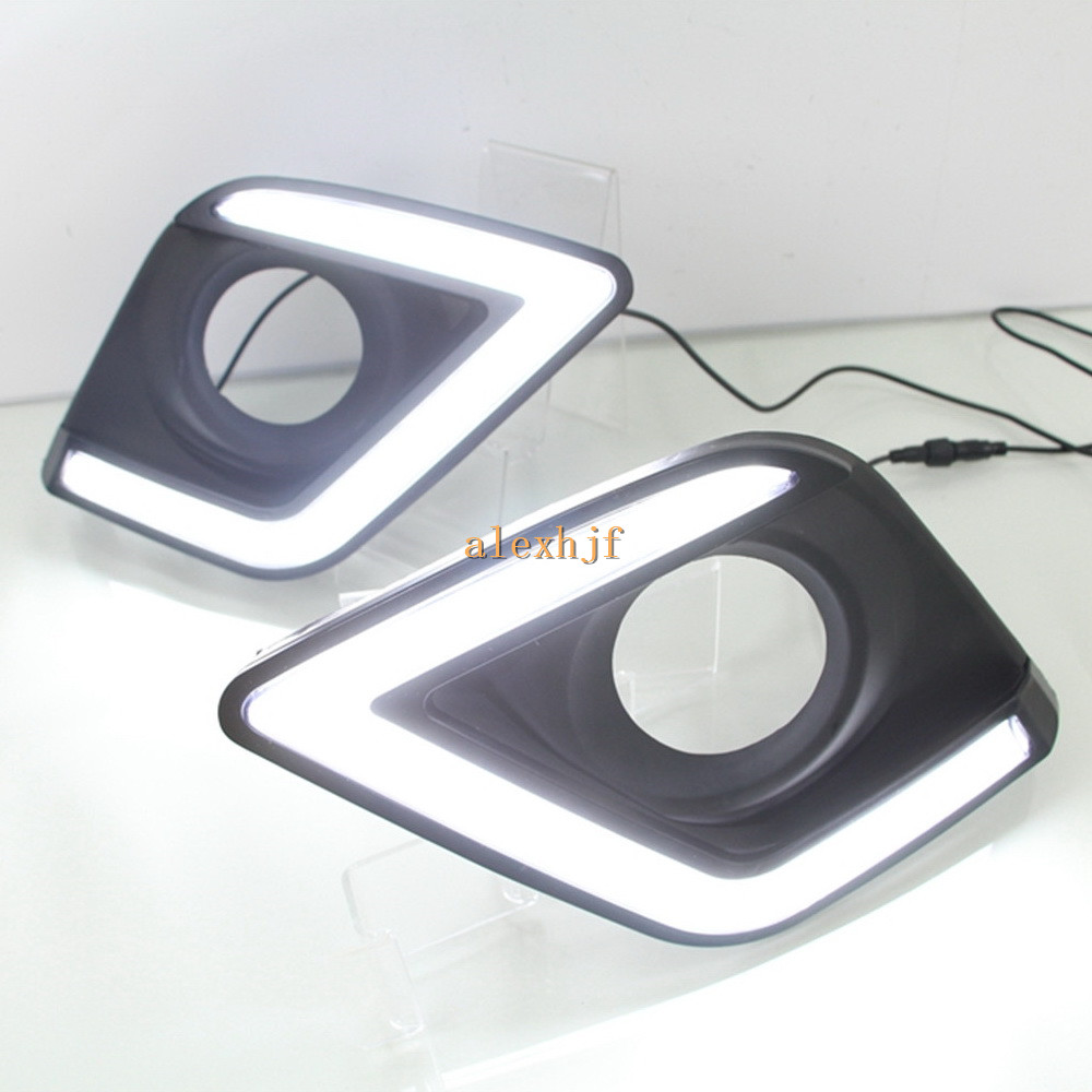 

LED DRL Daytime Running Lights Case for Toyota Hilux Revo Vigo 2015+, LED Light Guide Front Bumper DRL, Replacement, White