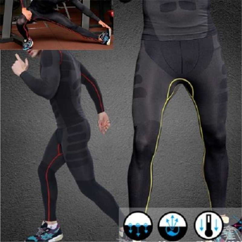 

Wholesale-Hot Men Athletic Pants Compression Running Sports Training Base Layers Skin Tights Quick Dry, Green
