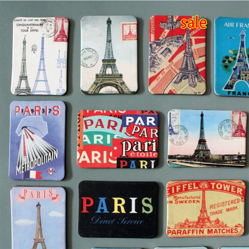 

Wholesale New France Paris Eiffel Tower scenery fridge magnet 24pcs/set landscape Travel Vocation refrigerator magnetic sticker