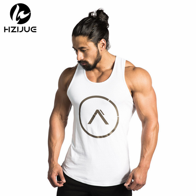 

Wholesale- 2017 Gyms Tank Tops Bodybuilding Men Elastic Cotton Vest O-Neck Gyms Tank Top Men Sleeveless Shirts Muscle Men Fitness Tops, Rb08white