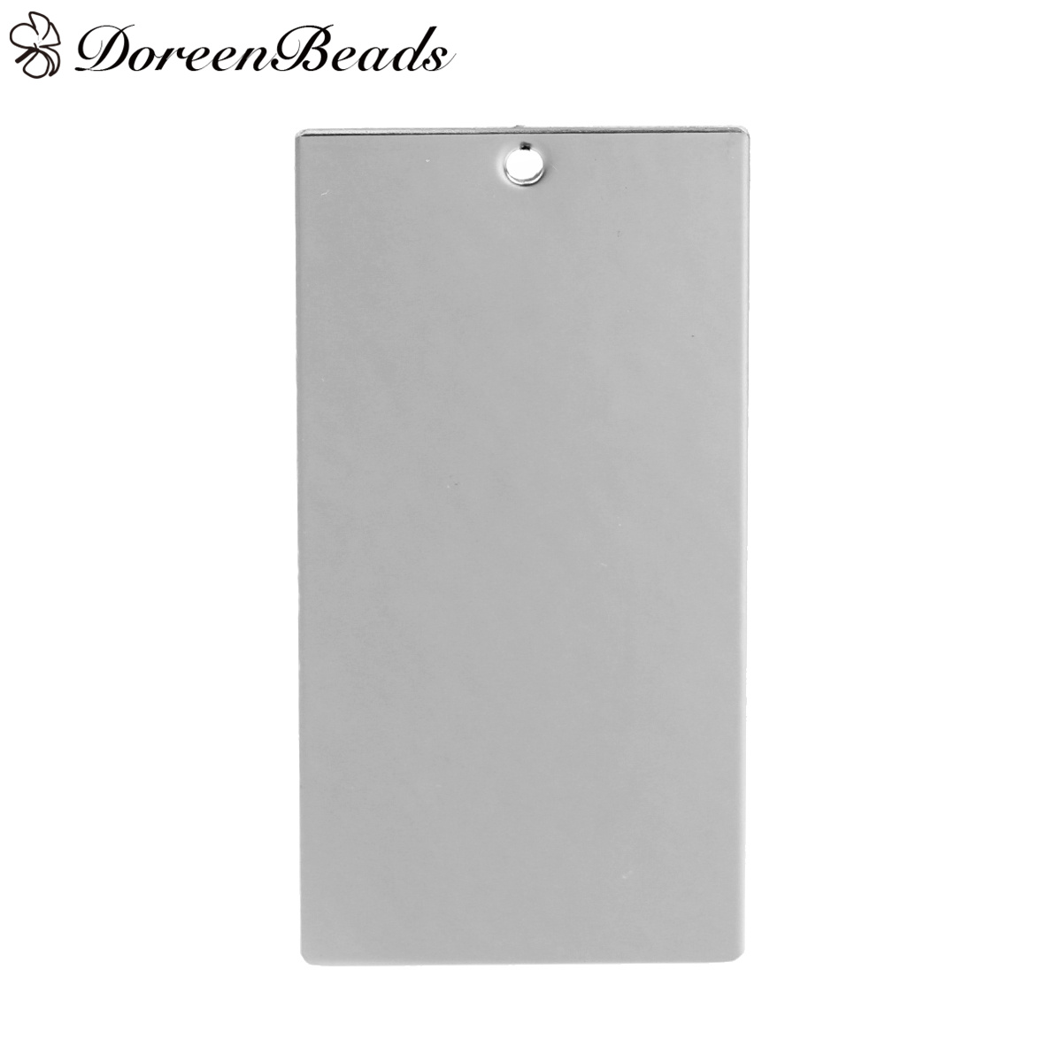 Stainless Steel Blank Stamping Tags Pendants Rectangle Silver Tone 70mm(2 6/8") x 35mm(1 3/8"), 5 PCs 2016 new Free shipping jewelry makin