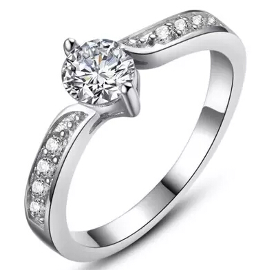 

Crystal Wedding Ring For Women Noble Silver Color Korean Style Cute New Hot Wholesale Gift Party Christams