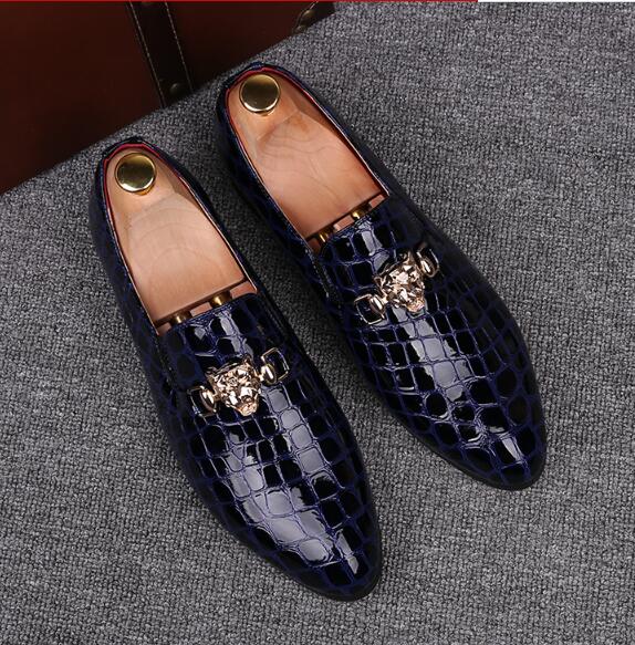 

Italian Fashion Men Dress Shoes Genuine Leather Slip On Man Formal Suit Footwear with size:39-44, Black