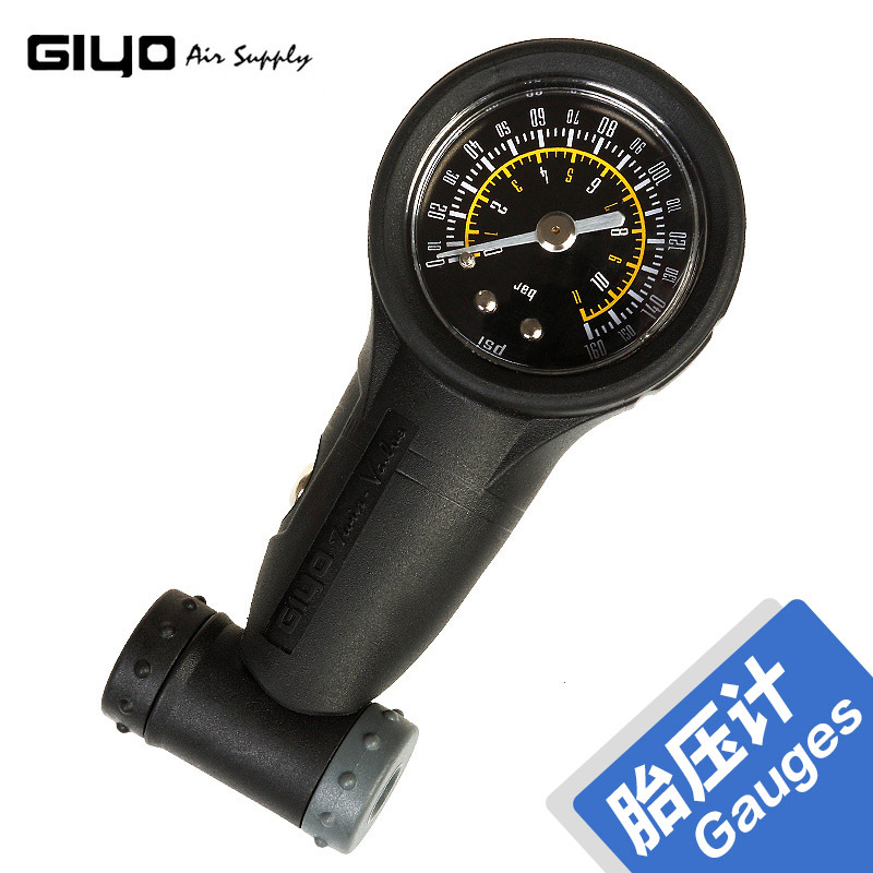 

Wholesale-Hot New GIYO Tire Table Bicycle Tire Pressure Gauge 160Par Mountain Road Bike Air Tire Meter For Presta Valve/Schrader valve