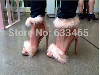 

2020 new arrival and top quality hot slae women's fashion high heels sandals pumps with fur, Blue