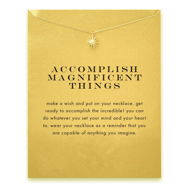 

Dogeared Choker Necklaces With Card Gold Silver Sun Pendant Necklace For Fashion Women Jewelry accomplish magnificent things
