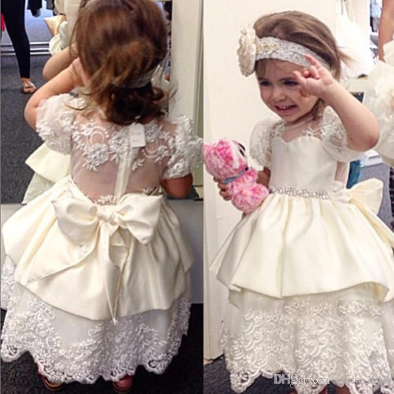 

Customize Cute Flower Girl Dresses Lace Beads Party Birthday Tutu Ball Gown princess First Communion Girls Dresses For Wedding Pageant Gowns, Hunter