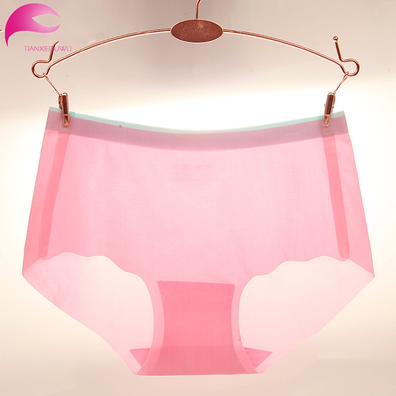

Wholesale-Hot Sale Summer Seamless Women Panties 82% Nylon Ultra-thin Sexy Women Briefs Plus Size Female Underwear Ice Silk Panties, Skin