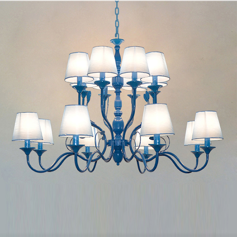 The American village living room chandelier Mediterranean style bedroom garden lamp simple European Restaurant studio Candle pendant lamps