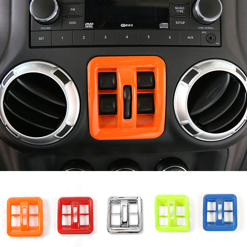 

Window Switch Button Frame Cover Trim High quality New Arrival Car Interior Accessories Fit For Jeep Wrangler 2011-2017