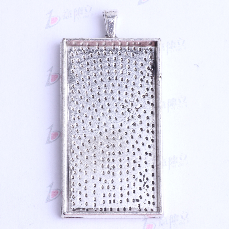 2016 vente chaude rectangle base de liège charmes vintage antique en alliage d'argent / bronze zinc pendentif bricolage bijoux pendentif fit coll