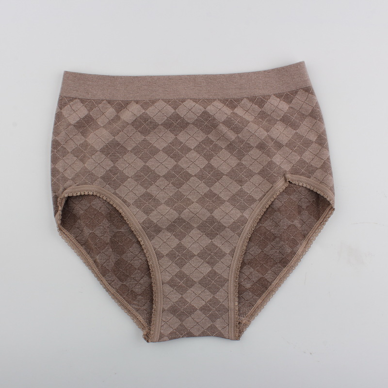 

Fmale cotton push up hip seamless High-Rise plaid briefs women's panties underwear mix color #221
