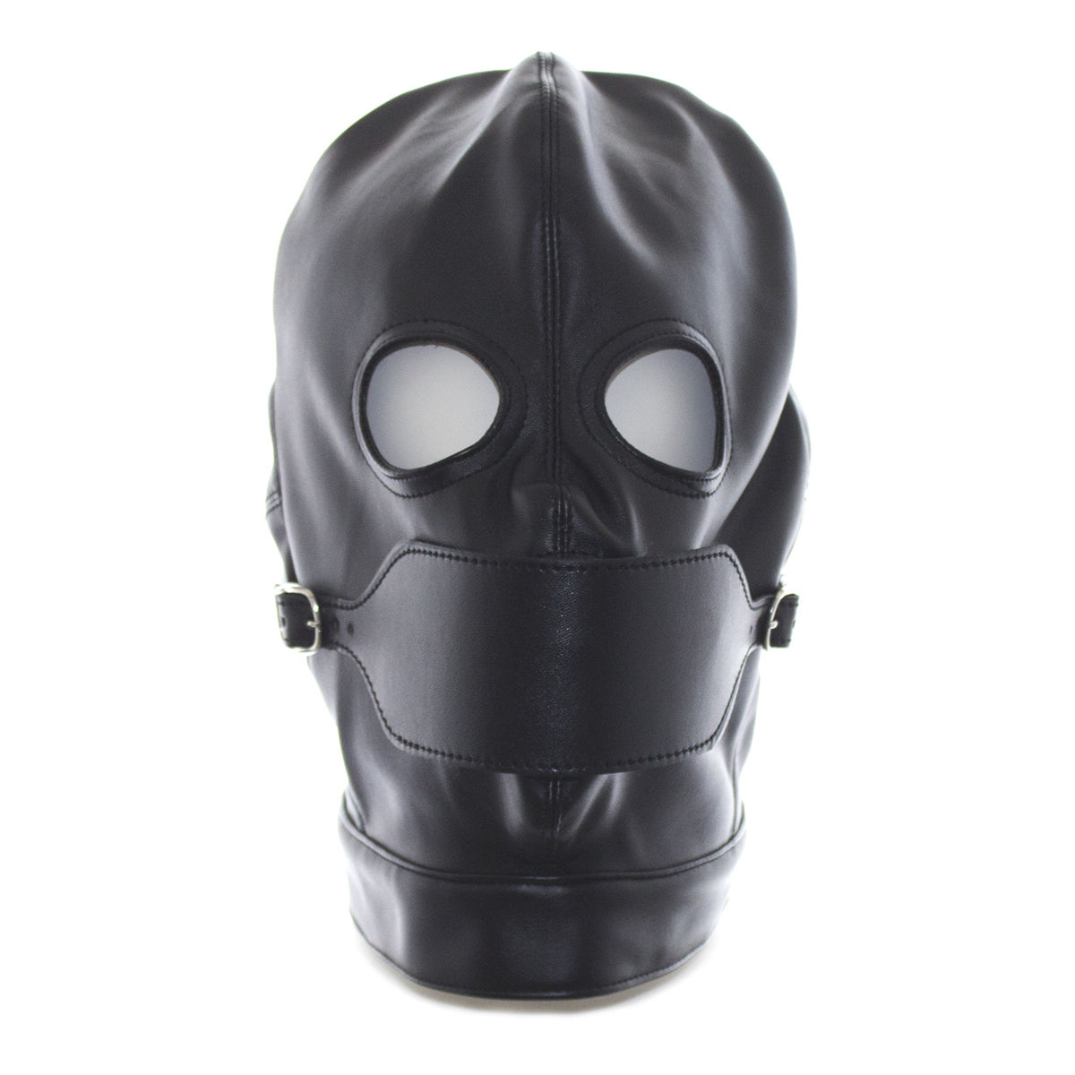 En cuir noir souple Corps Harnais Capuche jeu de rôle Respirant Open Yeux Bouche Masque