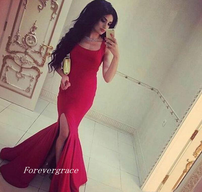 

New Meramid Long High Split Evening Dress Square Neck Dubai African Formal Holiday Wear Party Gown Custom Made Plus Size, Burgundy