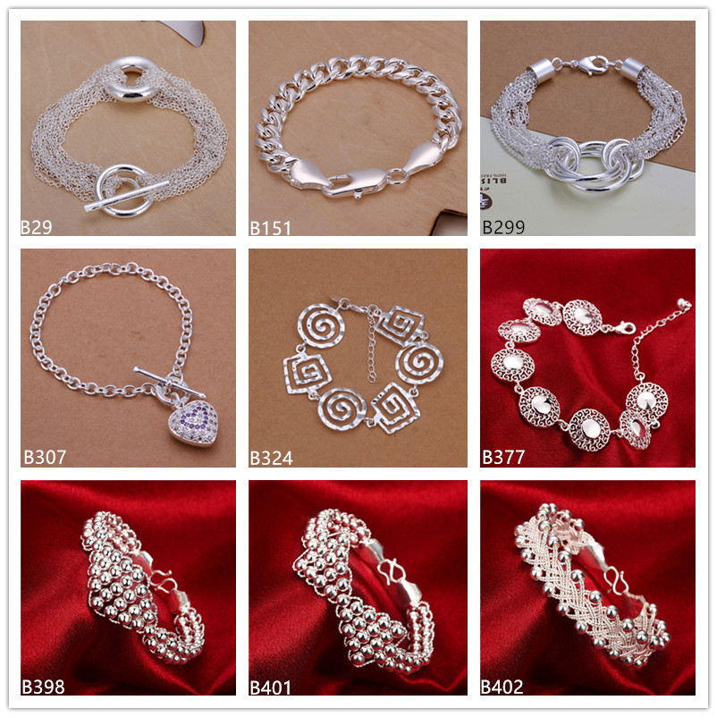 

Snail line buckle heart sterling silver plated Beaded, Strands bracelets 8 pieces mixed style GTB19 Online for sale fashion women's gemstone 925 silver bracelet