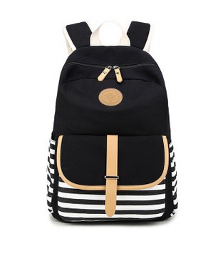 

2016 Limited School Bags Navy Stripes Backpack, The New Canvas Bag, Students Backpack Bag. High Quality Fabric. Super Practical Large Space., Navy blue