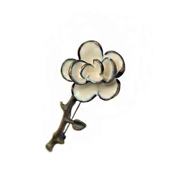 

New Fashion women Brooch Flower Lapel Pin alloy material Button Stick Flower Brooches For Wedding and promotion gift, Gray
