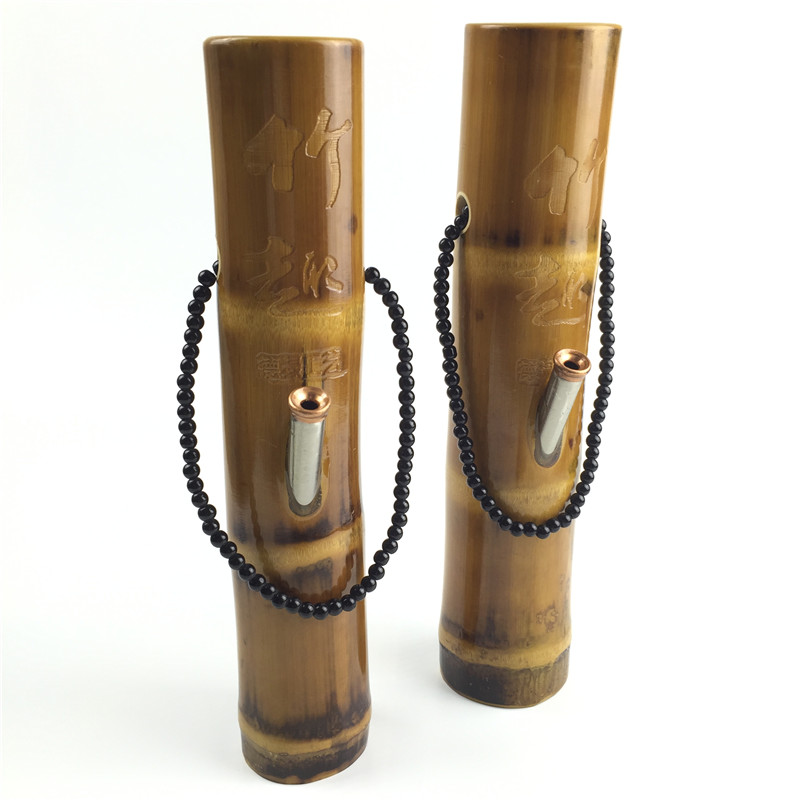 

bamboo smoking pipes 8mm thick oil rigs water pipe 10.5 inches mini recycler water bong high quality hand make bong
