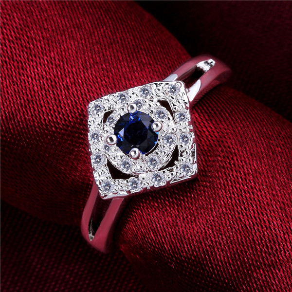 

925 silver ring Heart-shaped sapphire ring GSSR566 Factory direct sale fashion sterling silver finger rings