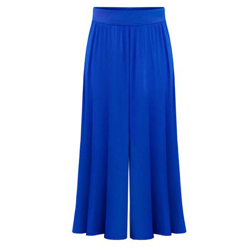 

Wholesale-Plus size XL-6XL Female Wide Leg Pants Nine pants Baggy Harem Pants Loose Pantalones Mujer Solid Trousers for Women 2016, Blue