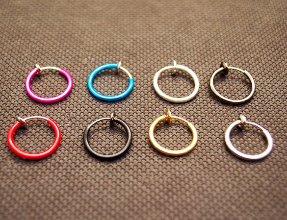 20 x colorido claro piercings para nariz de plata de Ley Anillos Joyas De Cuerpo Piercing