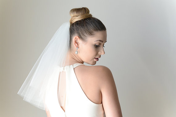 

New Hight Quality Best Sale One Layer Romantic shoulder White Ivory Cut Edge Veil Bridal Head Pieces For Wedding Dresses