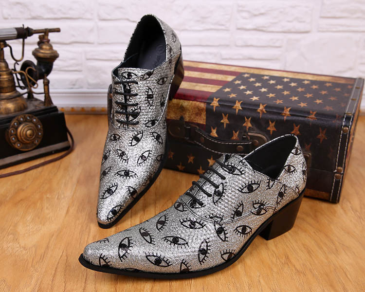 

new Handsome Leather Shoes Man Dress Shoes with Black eyes pattern Man Business/Wedding/Casual Shoes!
