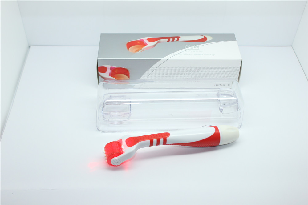 

TM-DR002 MOQ 50PCS 540 Needles Led light therapy Derma roller micro needle dermaroller red blue green yellow light therapy fpr acne treat