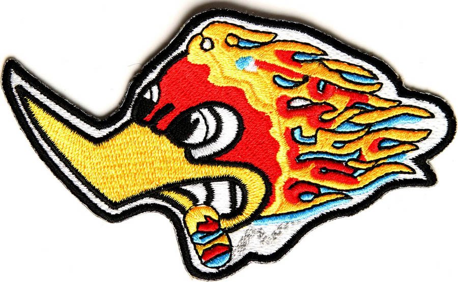 

Fashional Smokin Duck Biker Patch Embroidered patches Left Chest Size DIY Clothing Patch Free Shipping, Black