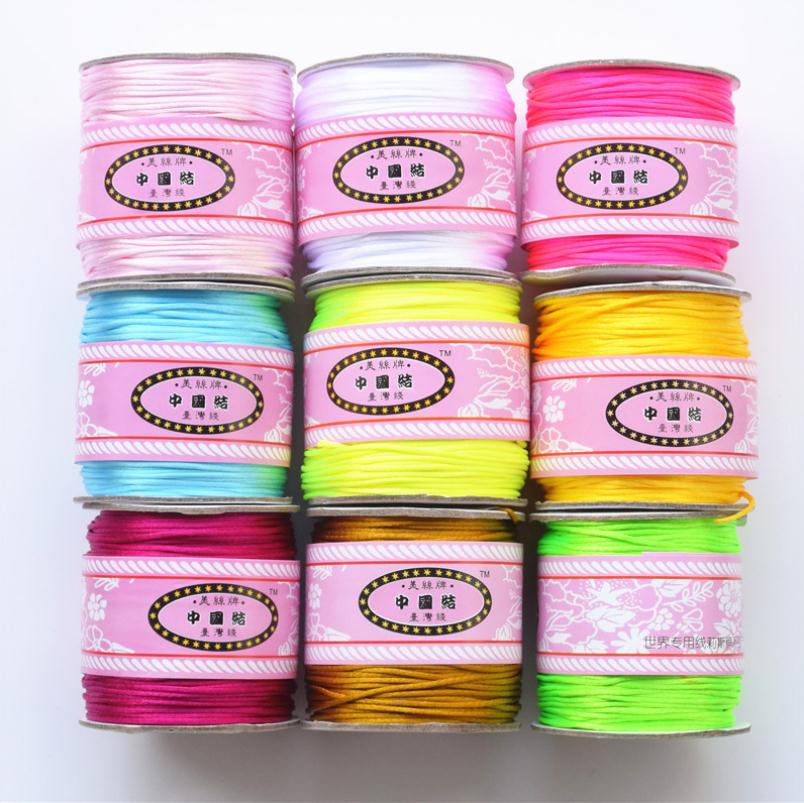 70Meter Chinese Knot Satin Nylon Braided Cord Macrame Beading Rattail Cords 1mm