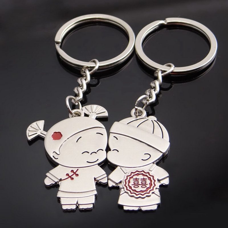 

Alloy Lovers Key Chain Chinese Kids style Keychain Wedding Favors Baby Shower Party Gift Key Ring