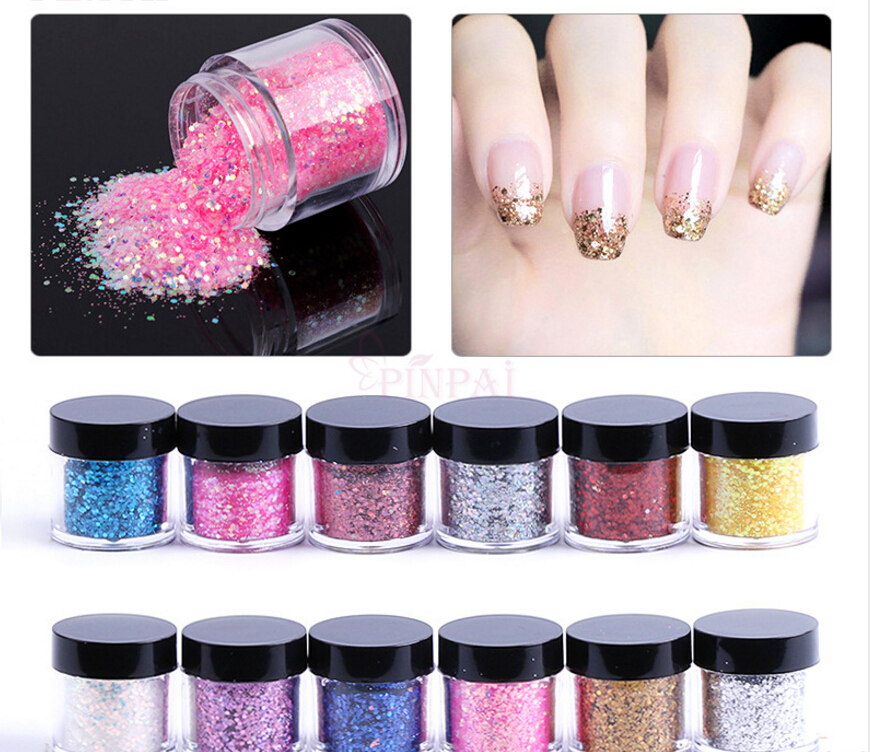 

n2 f347 nail art sequins gitter wholesale manicure decoration sequins transfer twinkle colorful sequins nail, Silver;gold