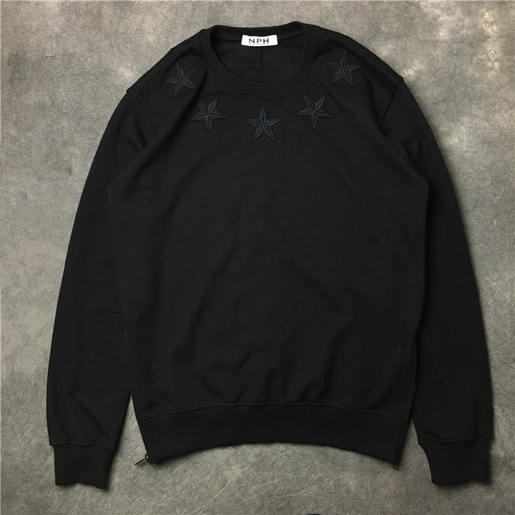 

hot sell 2018 New brand Top fashion men Long sleeve Casual sports sweatshirt darkness Pentagram embroidery pullover coat Sweater, Black