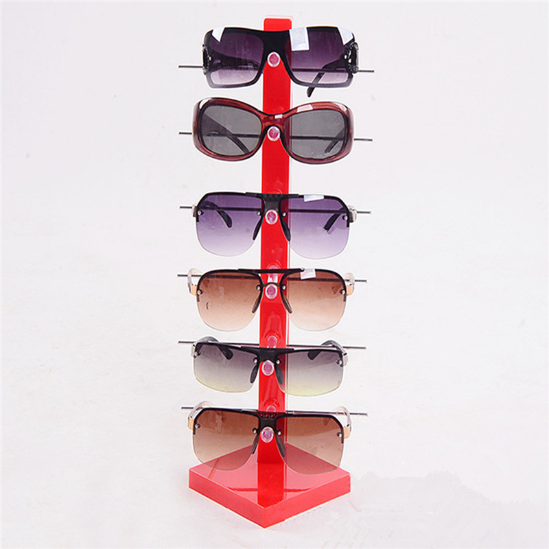 

Wholesale-2016 New High Quality 6pc Sun Glasses Display Stand Fashion Acrylic Glassess Frame Rack Holder Eye Glasses Show Stand Holder