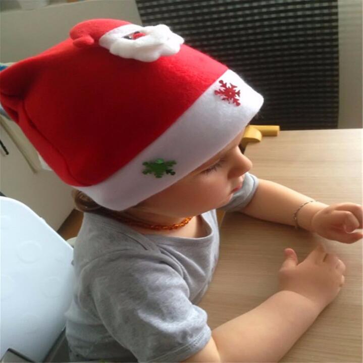 

New Christmas Kid Cheer Christmas Hat Children Santa Claus Reindeer Snowman Xmas Party Cap Hot Popular, Red