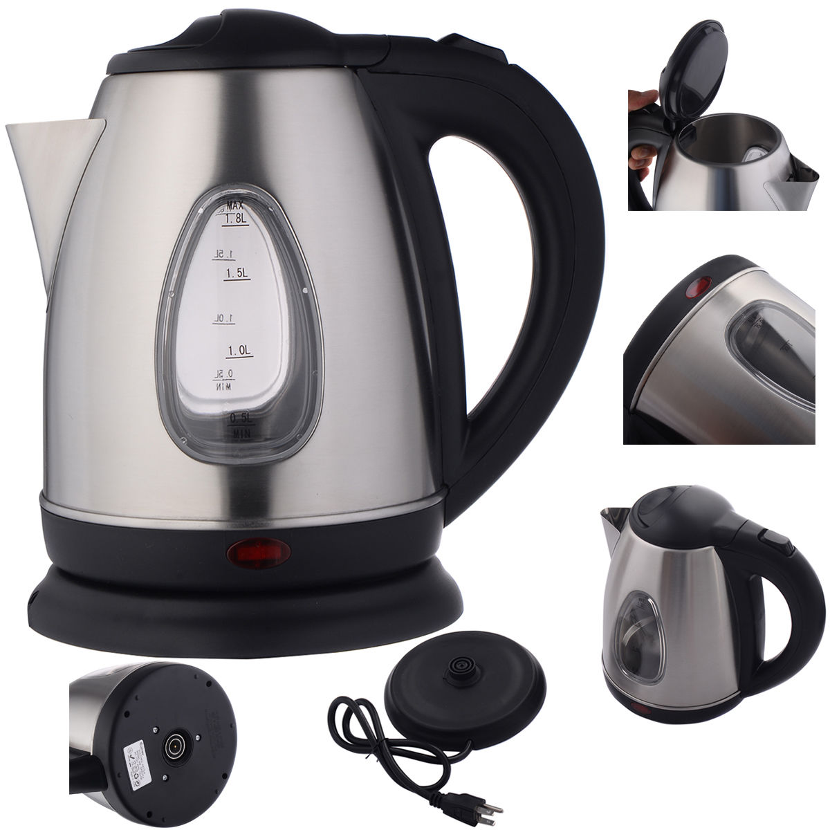 

New 1500W 1.8 Liter Electric Kettle Tea Hot Water Boiler Heater Stainless Steel