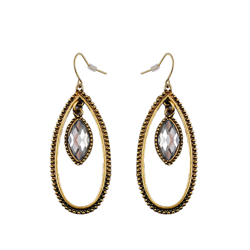 

The new Ms. earrings 100% environmentally friendly materials teardrop-shaped gold-plated ancient 1pcs / lot lot drop shipping
