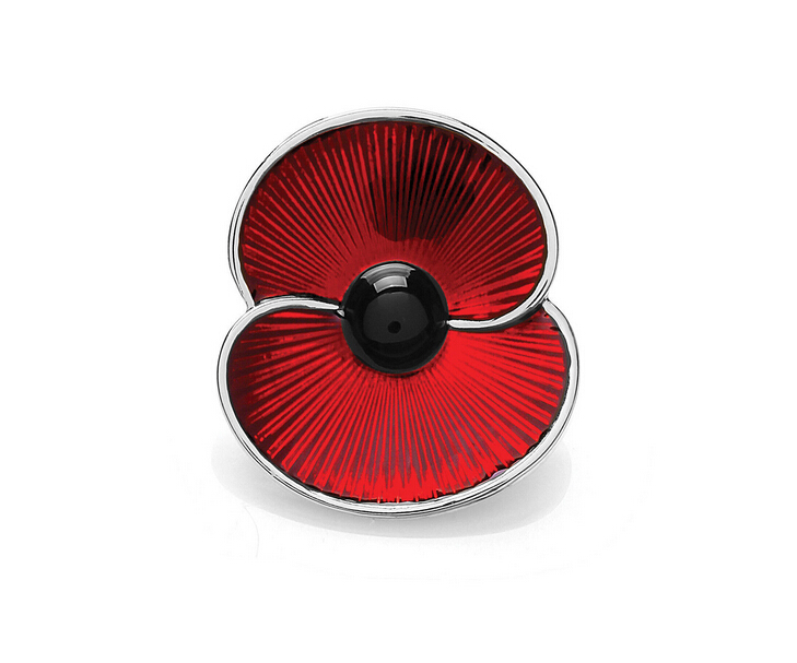 

1.2 Inch Red Poppy Collection Red Enamel Poppy Flower Brooch Pins Both Silver and Gold Available