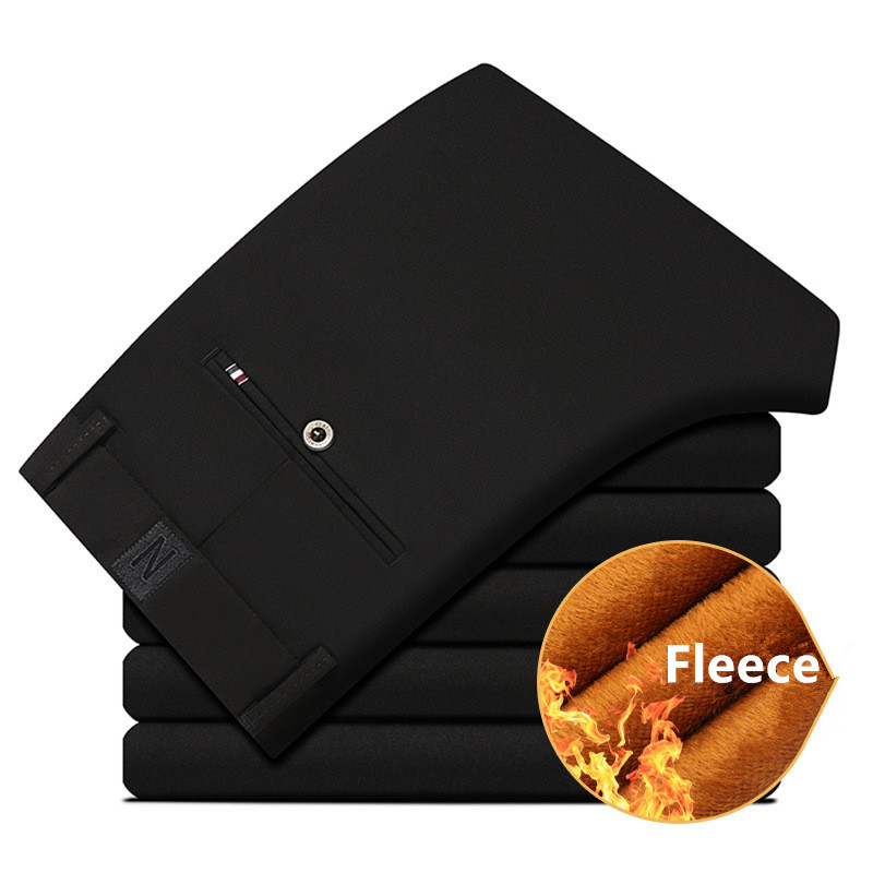 

Wholesale- Brand Pants Men Winter Warm Fleece Trousers Cotton Casual Modern Pantalones Hombre Male Clothes 061, 061 22 navy blue