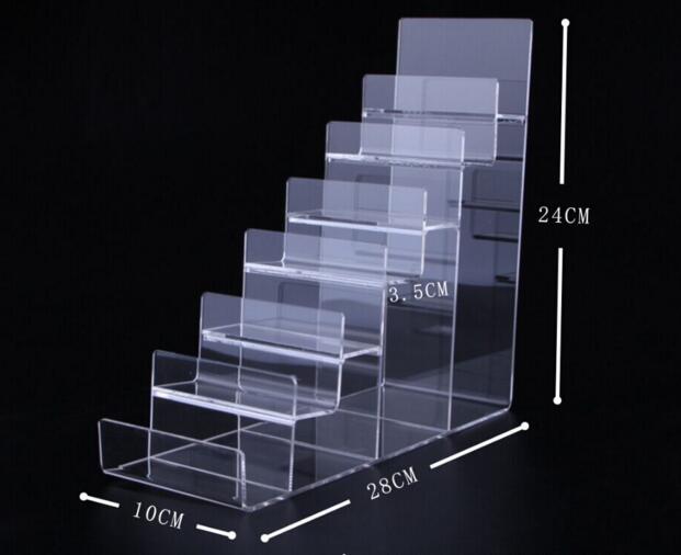 

2pcs Hot promotion 7 layers reinforced Acrylic Wallet Display Stand Purse Holder Nail polish cosmetics jewelry shelf phone display rack