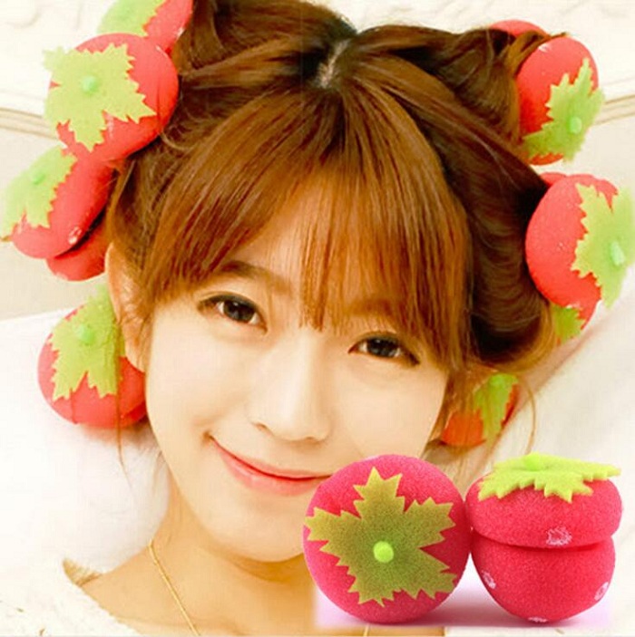 

hair curler Roll roller Soft Sponge Twist Hair Care Styling stick Roller DIY tools harmless health strawberry for women lady girls