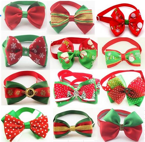 

50pc/lot Christmas Holiday Pet Puppy Dog Cat Bow Ties Cute Neckties Collar Accessories Grooming Supplies P89