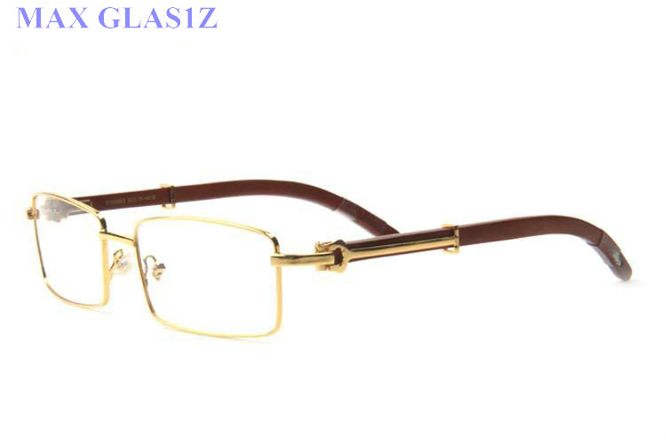

popular brand designer women square wood sunglasses men's unique rectangle shield UV400 vintage eyeglasses full frames for women with box