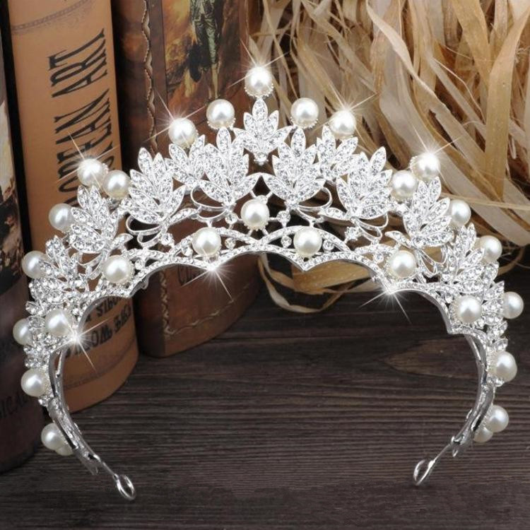 

Hot Sale Cheap 2018 Wedding Bridal Tiaras&Crowns Faux Pearls Rhinestone Luxury Bride Headpieces Jewelry High Quality Hair Accessories, Silver
