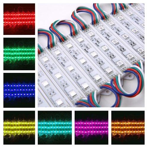 

20pcs/String 3 LED 5050 SMD LED Module RGB Waterproof Light Lamp Strip DC 12V Advertise Module Light 400pcs