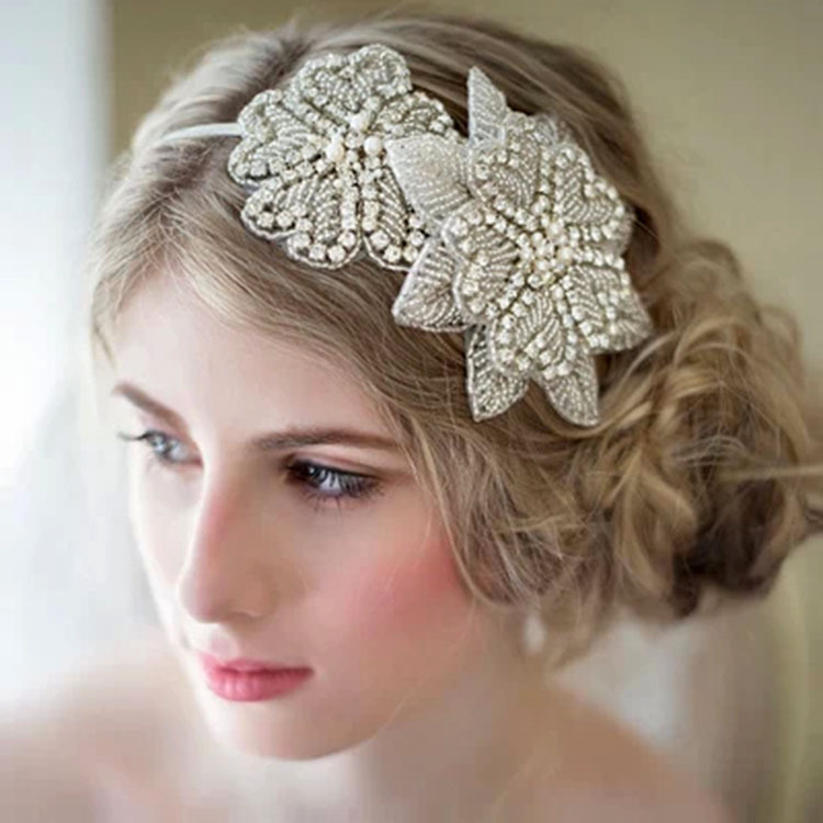 

Sweet Princess Bride headdress and high-end luxury handmade Crystal Rhinestone Flower Headband hair For Women Free Shipping