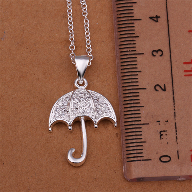 

Brand new bumbershoot Pendant Necklace white gemstone plated sterling silver necklace STSN306,fashion 925 silver necklace factory sale
