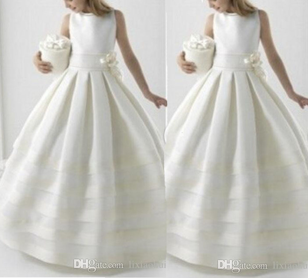 

Two Piece Handmade Pageant Dresses With Jacket Ball Gowns Girls Flower Girl Holy First Communion Dress For Weddings Formal Gown 2021, Ivory(style d)