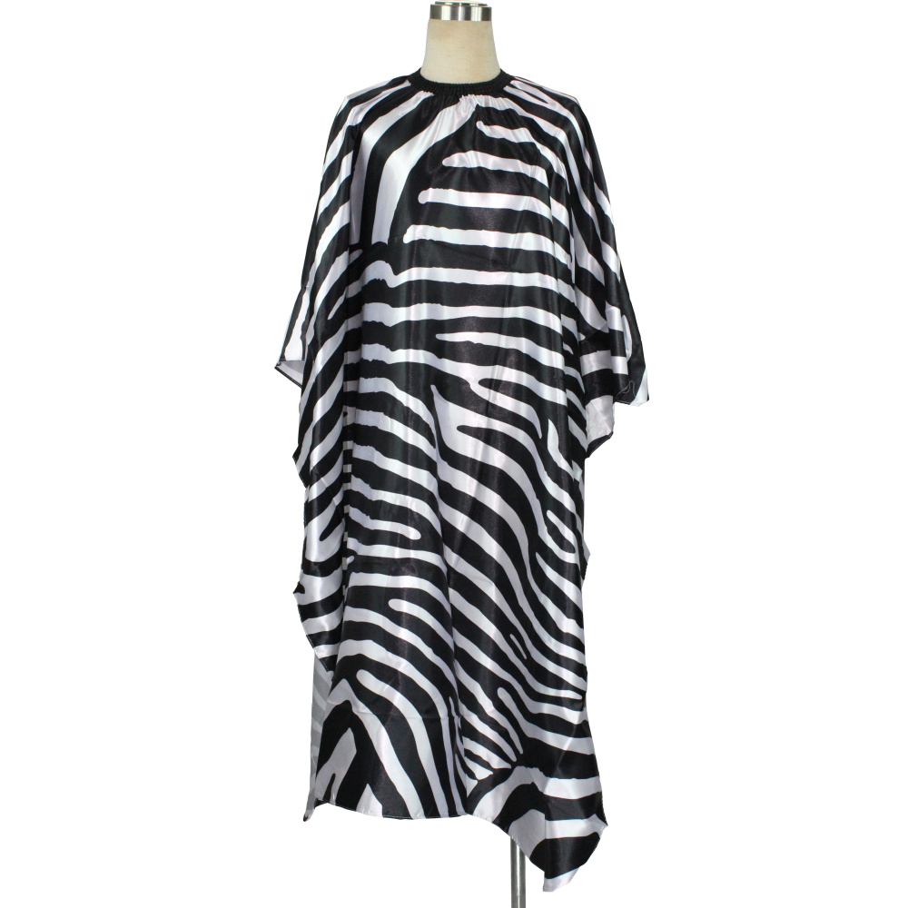 

High Quality Zebra Pattern Professional Hairdressing Cutting Cape Barber Popular Hair Salon Gown Cape For Adult
